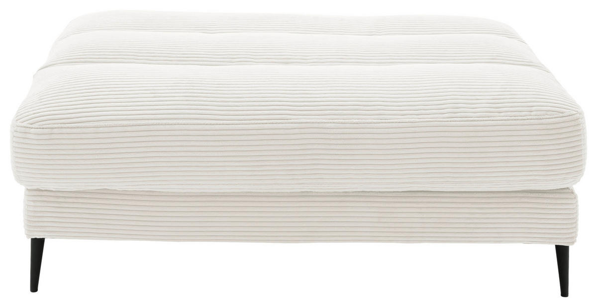 HOCKERBANK 90/83/125 cm Cord Weiß Metall  - Schwarz/Weiß, Design, Textil/Metall (90/83/125cm) - Dieter Knoll