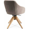 ARMLEHNSTUHL  in Velours  - Ecru/Eichefarben, Design, Holz/Textil (58/82,5-85,2/60cm) - Johann Jakob