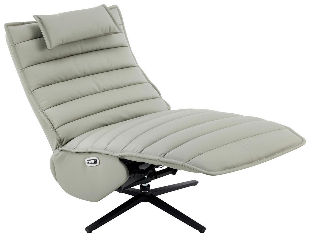 RELAXSESSEL in Metall, Textil, Leder Grau, Schwarz  - Schwarz/Grau, Design, Leder/Textil (68/108/84cm) - Stylife