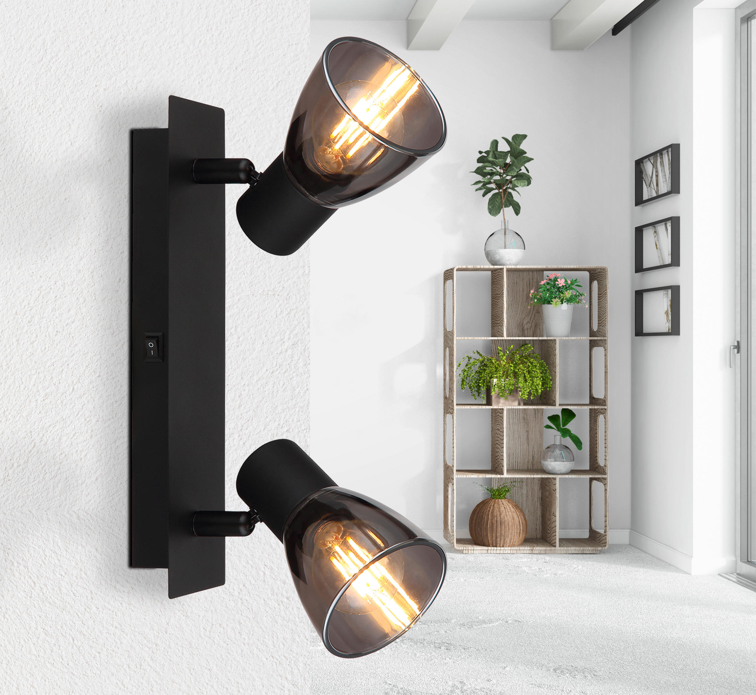 STRAHLER Claude 25/7/15,5 cm   - Schwarz, Design, Glas/Metall (25/7/15,5cm) - Globo