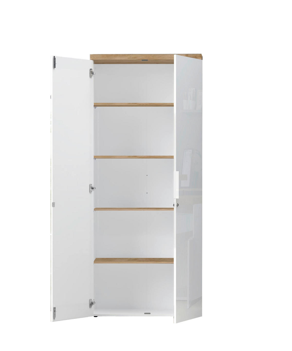 KLÄDSKÅP i ekfärgad, vit högglans  - vit/vit högglans, Modern, metall/trämaterial (81/193/34cm) - Best Price