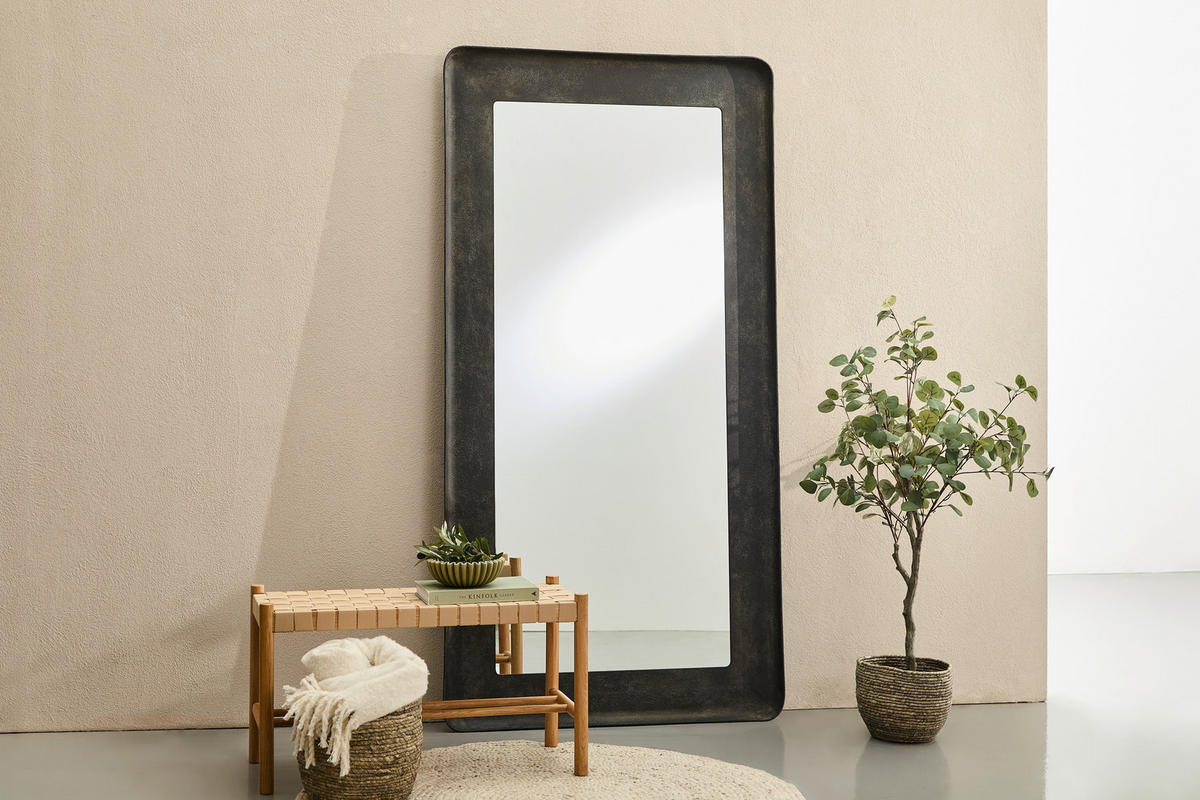 WANDSPIEGEL 99/192/5 cm    in rechteckig  - Schwarz, Design, Glas/Holzwerkstoff (99/192/5cm) - Novel