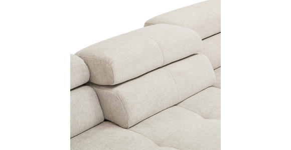 ECKSOFA Naturfarben Flachgewebe - Chromfarben/Naturfarben, KONVENTIONELL, Textil/Metall (282/224cm) - Hom`in