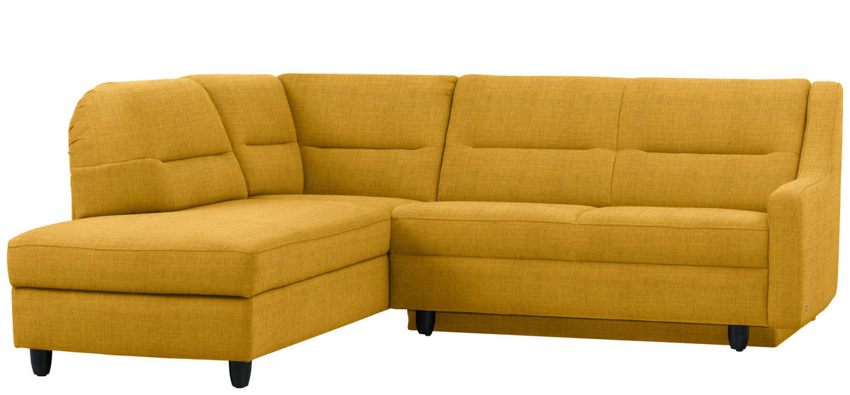 ECKSOFA in Chenille Gelb  208/226 cm  - Gelb/Schwarz, KONVENTIONELL, Textil (208/226cm) - Sedda