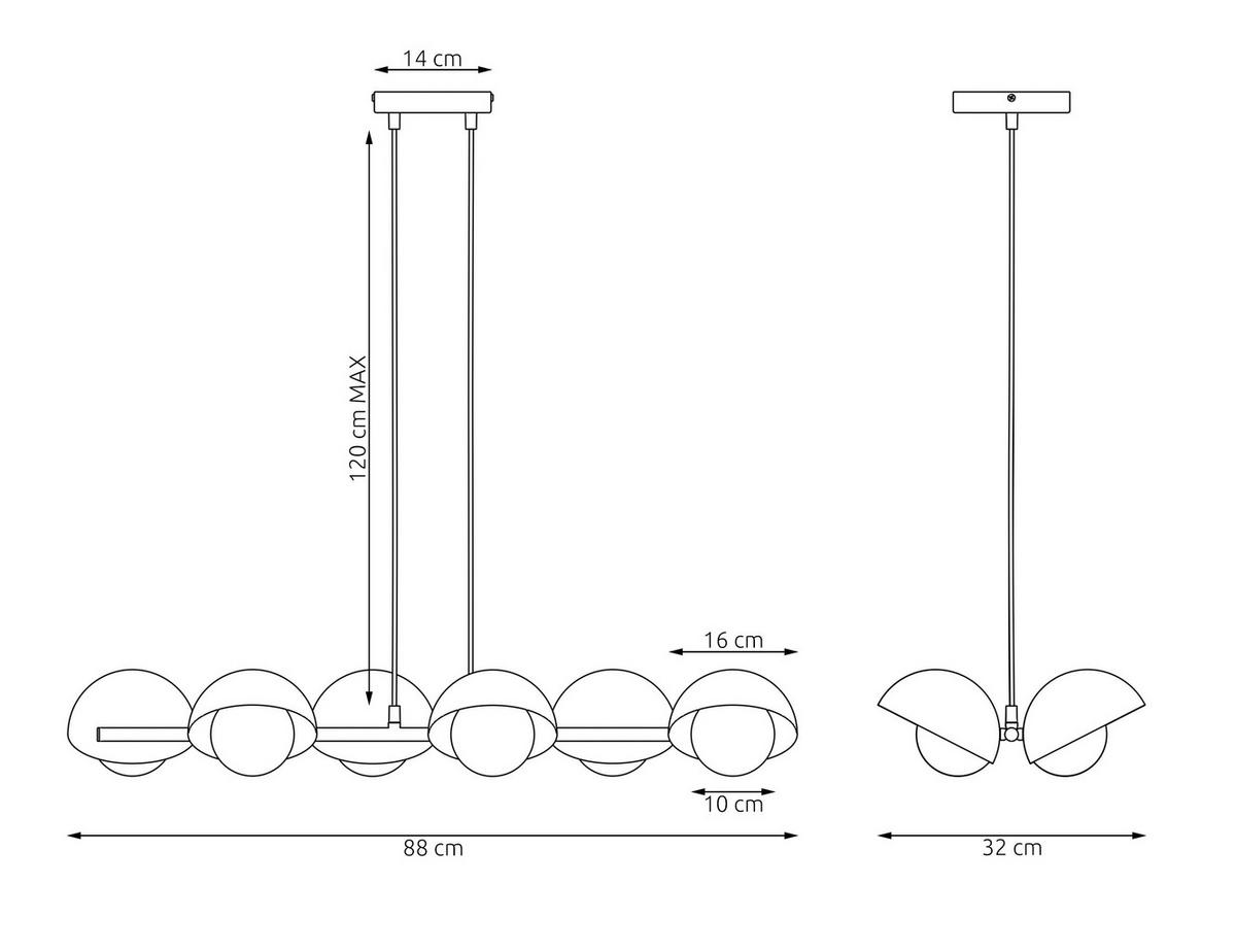 HÄNGELEUCHTE  88/32/120 cm    - Beige, Trend, Glas/Metall (88/32/120cm)