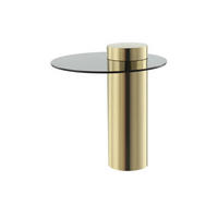 SIDOBORD i metall, glas 46/46/52 cm  - grå/guldfärgad, Modern, metall/glas (46/46/52cm) - Kayoom
