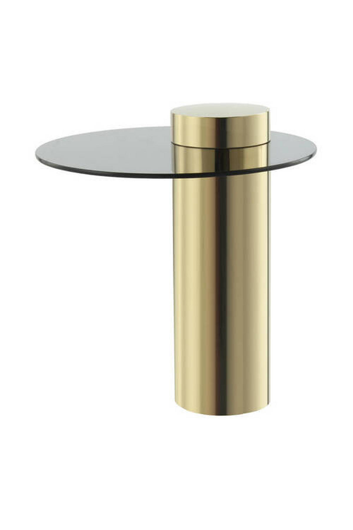 SIDOBORD i metall, glas 46/46/52 cm  - grå/guldfärgad, Modern, metall/glas (46/46/52cm) - Kayoom