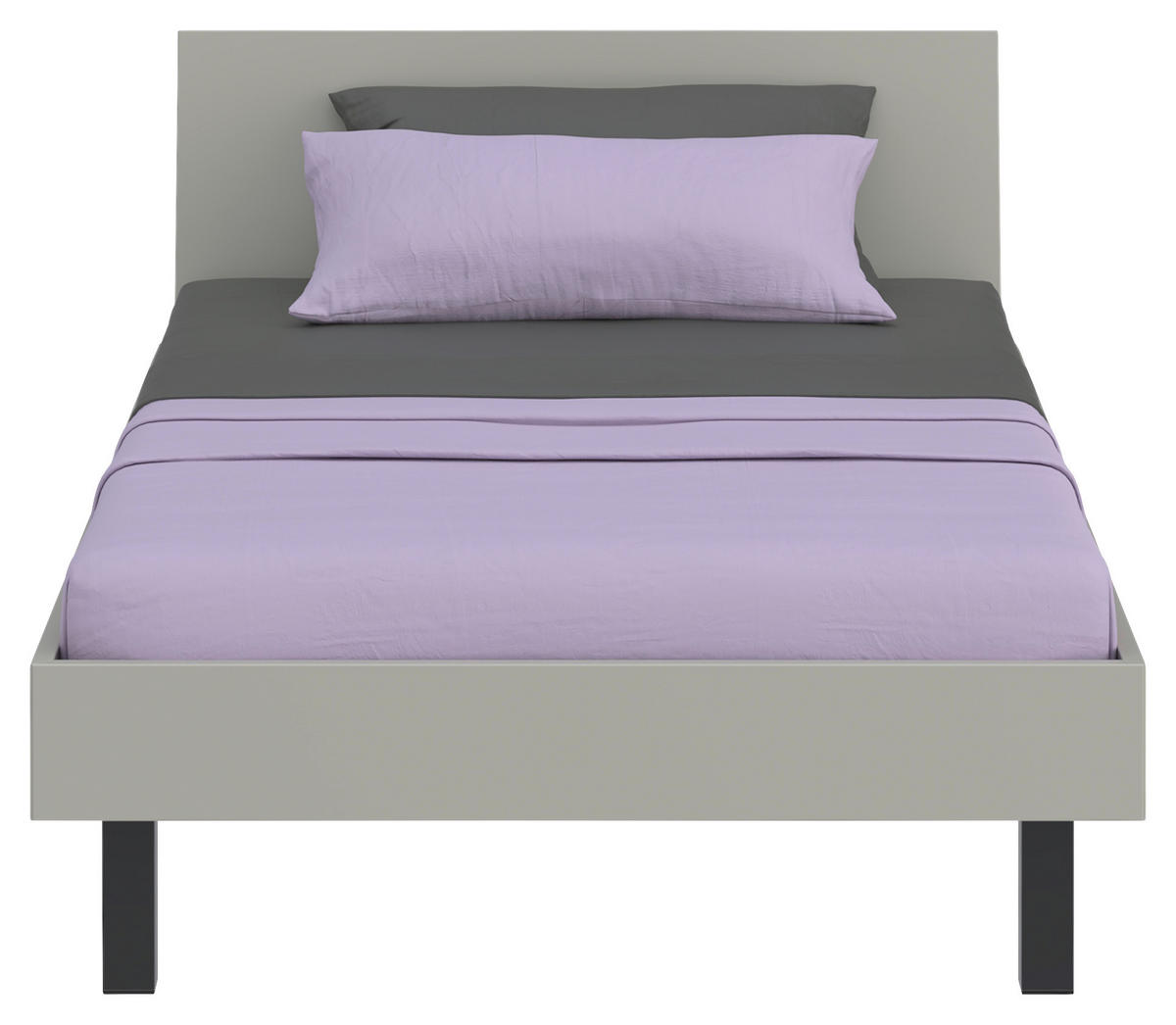 BETT 120/200 cm,  in Grau,  - Schwarz/Grau, Design (120/200cm) - Xora