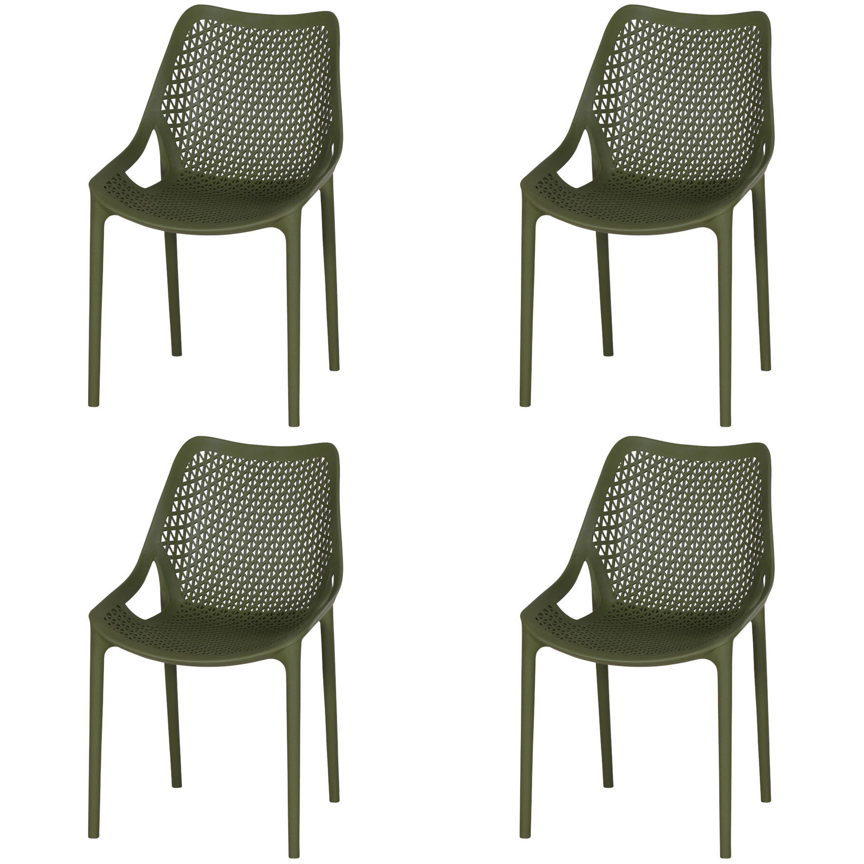 GARTENSTUHL-SET Olivgrün  - Olivgrün, Basics, Kunststoff (60/81/50cm) - Siena Garden