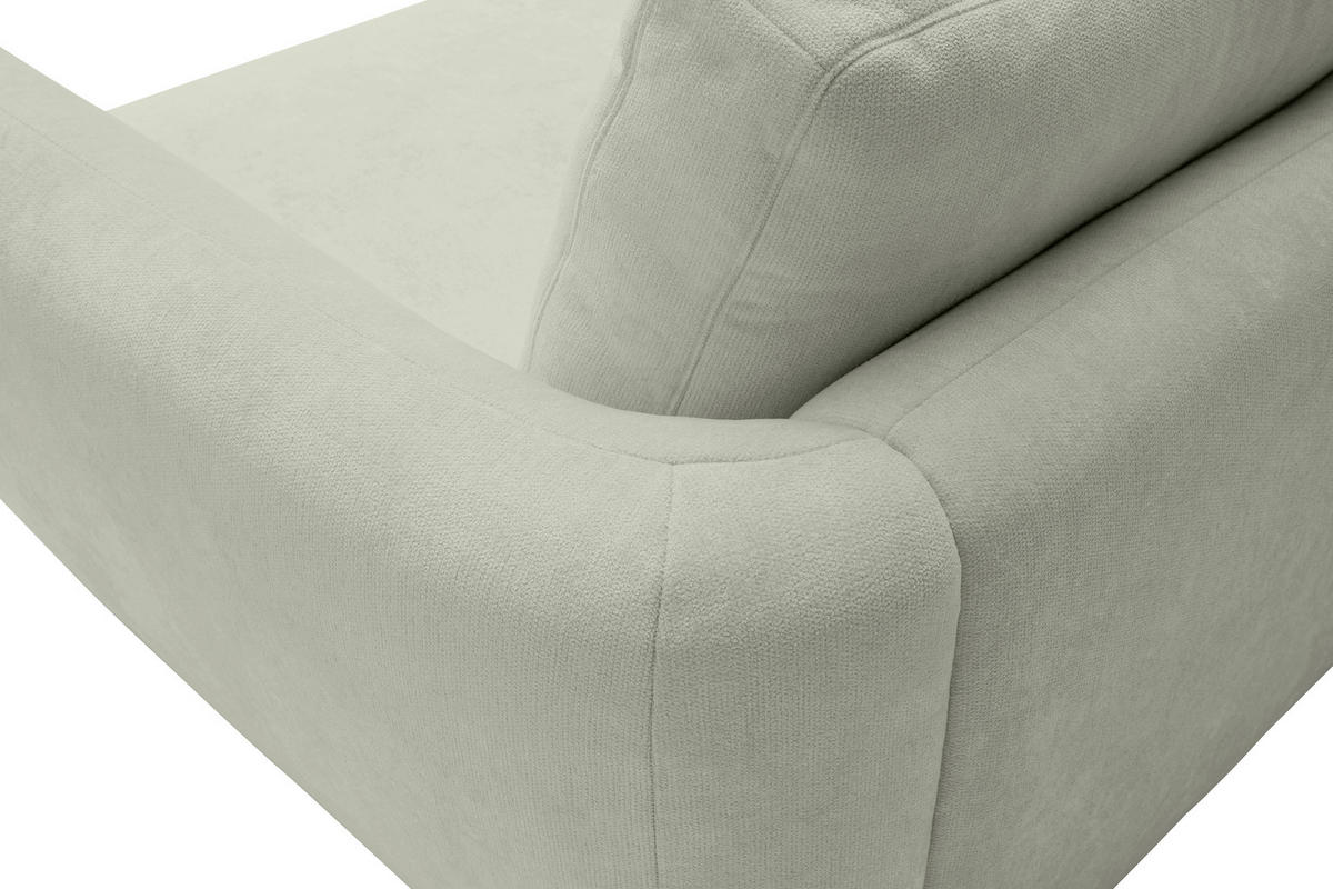 ECKSOFA  in Chenille Salbeigrün  224/307 cm  - Salbeigrün/Schwarz, KONVENTIONELL, Kunststoff/Textil (224/307cm) - Hom`in