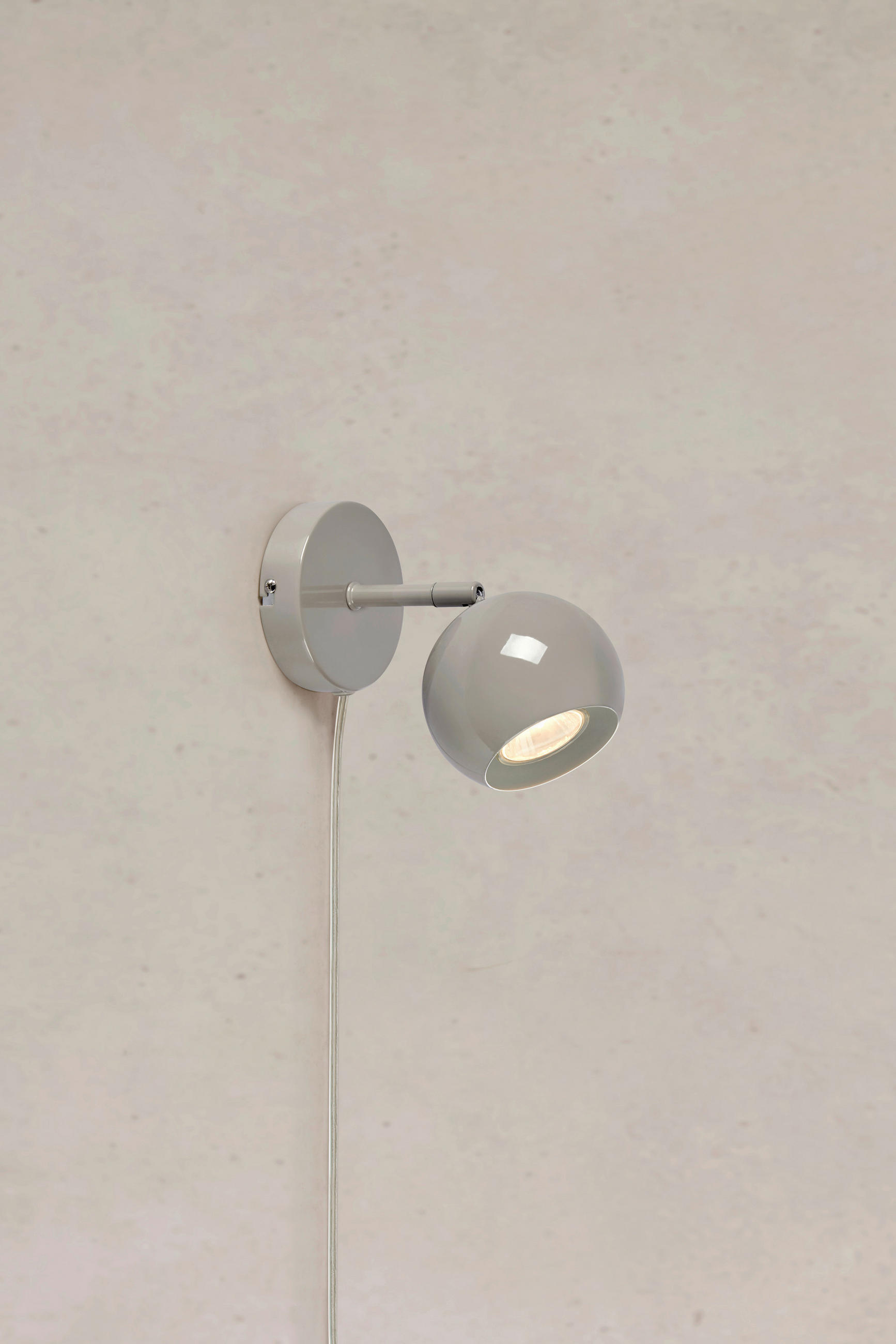 Thumbnail - Markslöjd Wandleuchte Pop, Hellgrau, Metall, rund,rund, 10x14x18.5 cm, Wippschalter, Lampen & Leuchten, Innenbeleuchtung...