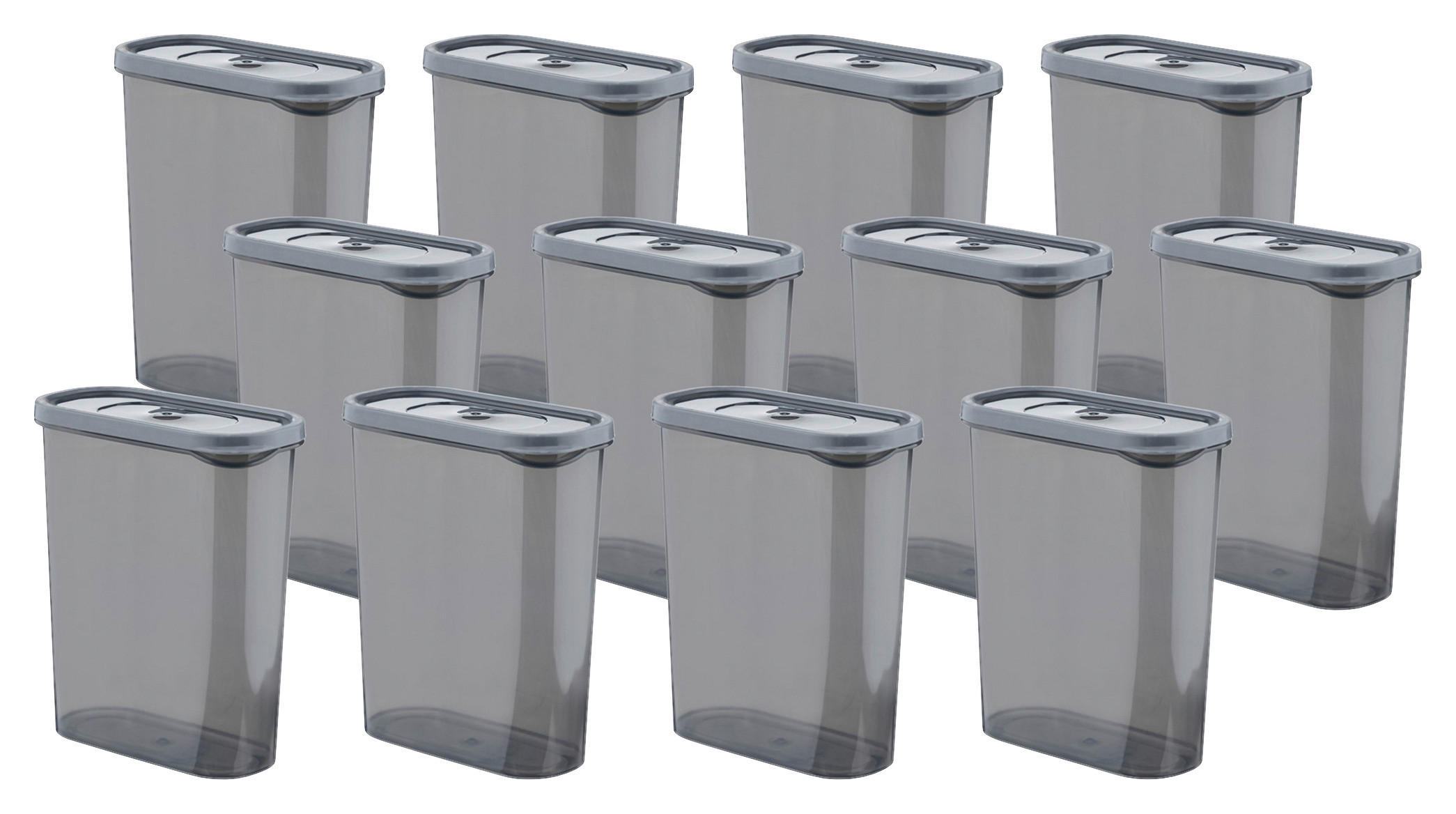 VORRATSDOSENSET 12-teilig  - Anthrazit, Basics, Kunststoff (17/21/8cm) - P & B