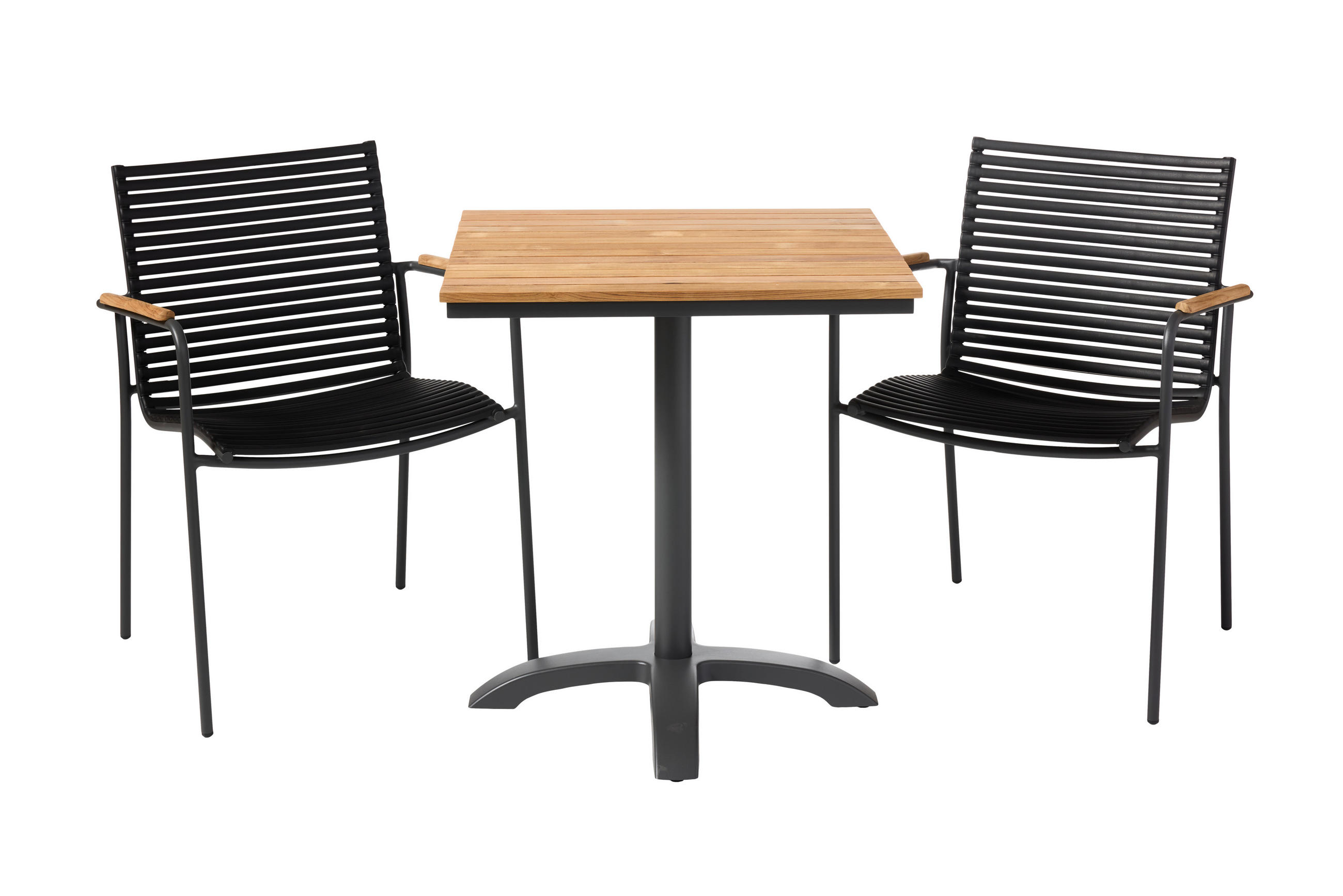 Balkonmöbel Set Mood Cafe Set aus Holz/Metall 3tlg