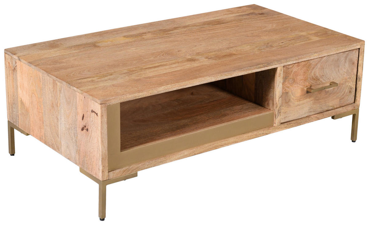 COUCHTISCH in Holz  - Naturfarben, Natur, Holz/Metall (130/45/70cm) - MID.YOU