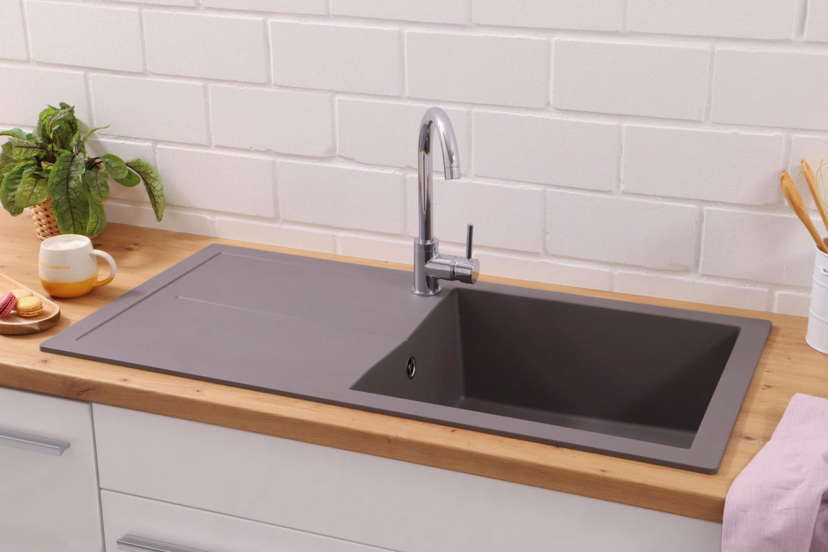 SPÜLE 17501001000500701-83  - Grau, Basics, Glas/Kunststoff (100/21,4/50cm) - Respekta