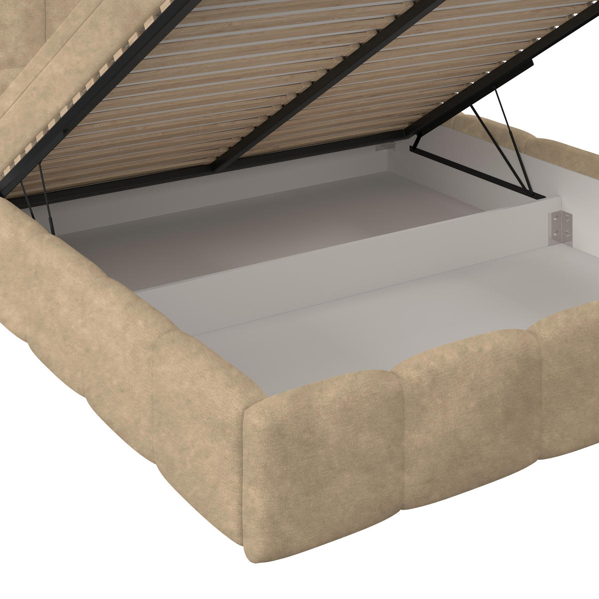 POLSTERBETT 160/200 cm,  in Braun, Matratze, Bettkasten, H3 = fest  - Schwarz/Braun, Trend, Kunststoff/Textil (160/200cm)