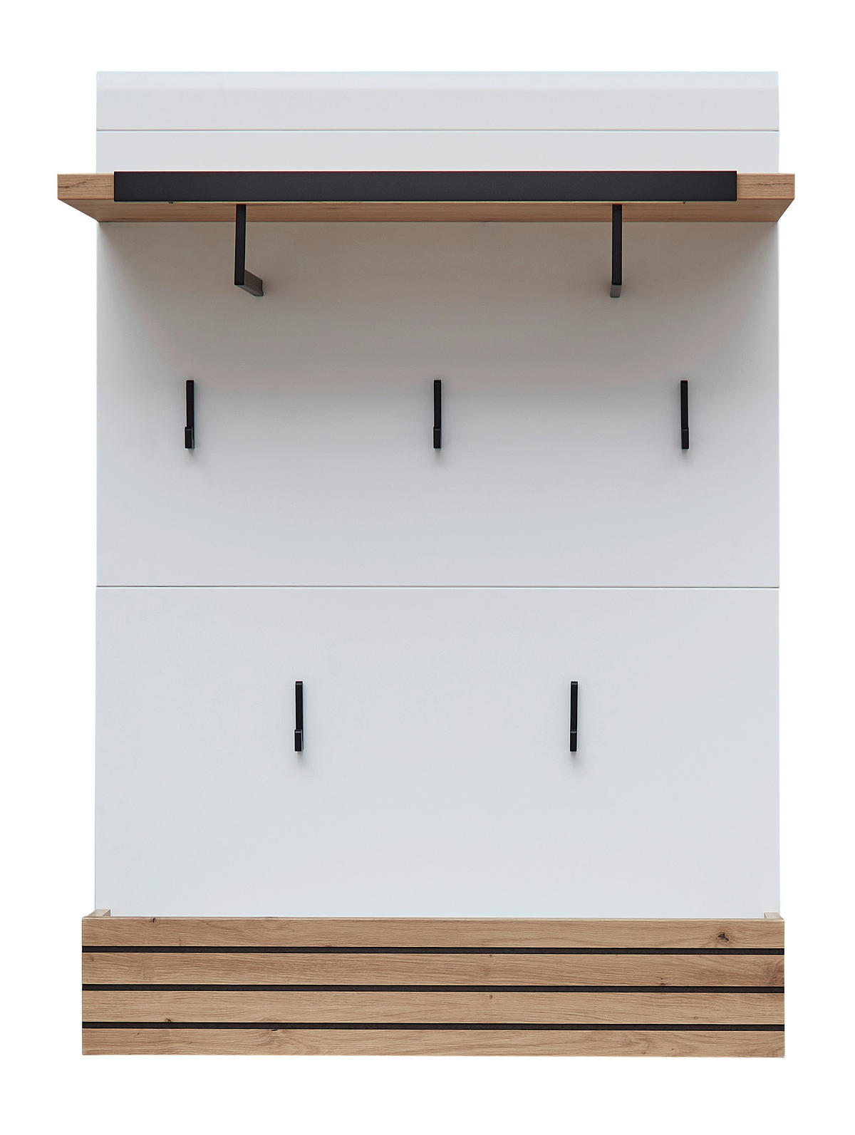 GARDEROBENPANEEL  in 80/114/33 cm  - Weiss/Schwarz, Design, Holzwerkstoff (80/114/33cm) - Livetastic