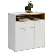 BOTNÍK - bílá/barvy stříbra, Design, kompozitní dřevo/umělá hmota (83/90/35cm) - Hom`in