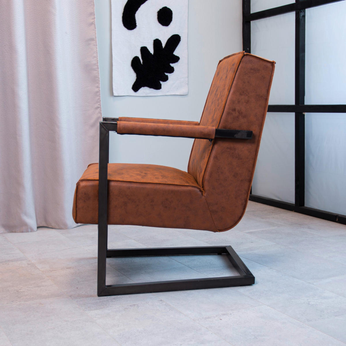 SESSEL in Mikrofaser Cognac  - Cognac, MODERN, Textil (62/84/70cm) - MID.YOU