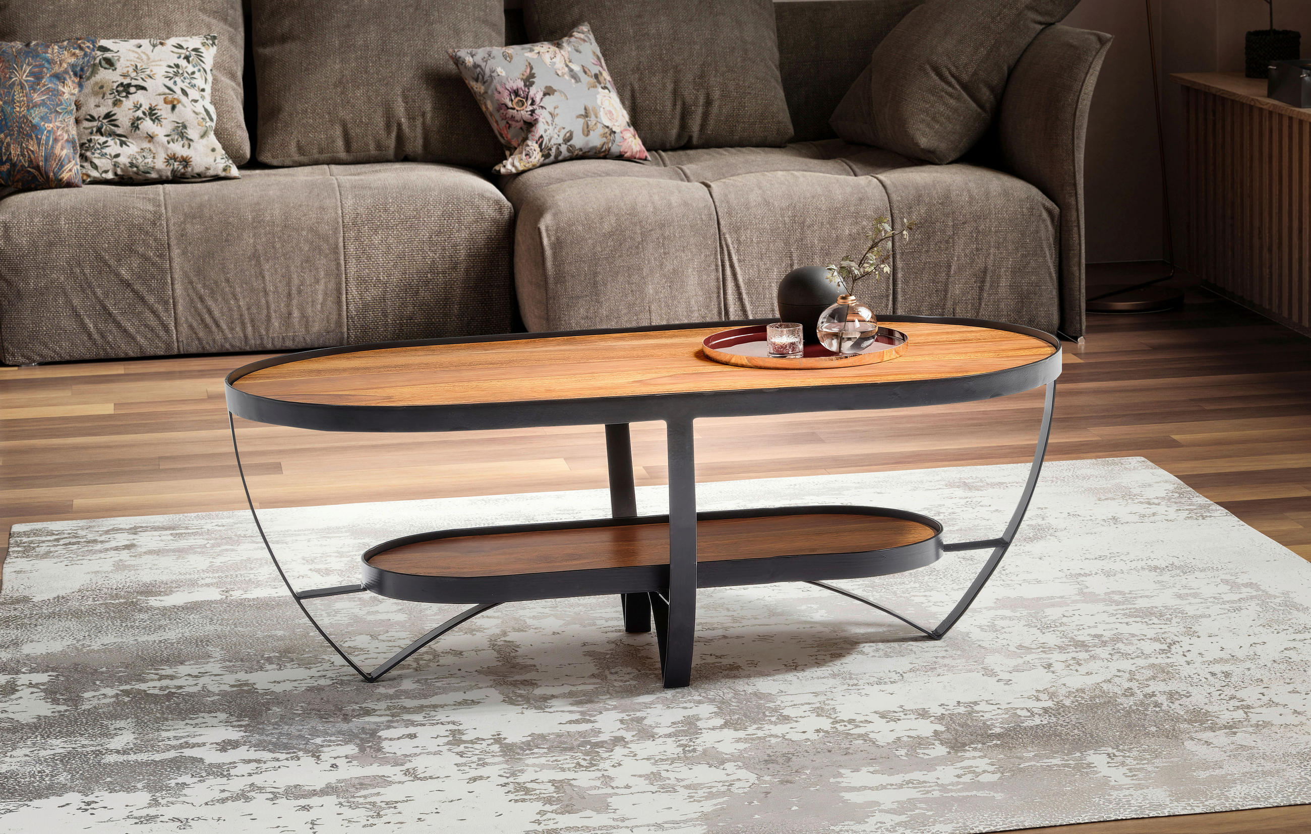 SOFFBORD i trä 100/50/37,5 cm  - sheshamfärgad/svart, Design, metall/trä (100/50/37,5cm) - MID.YOU