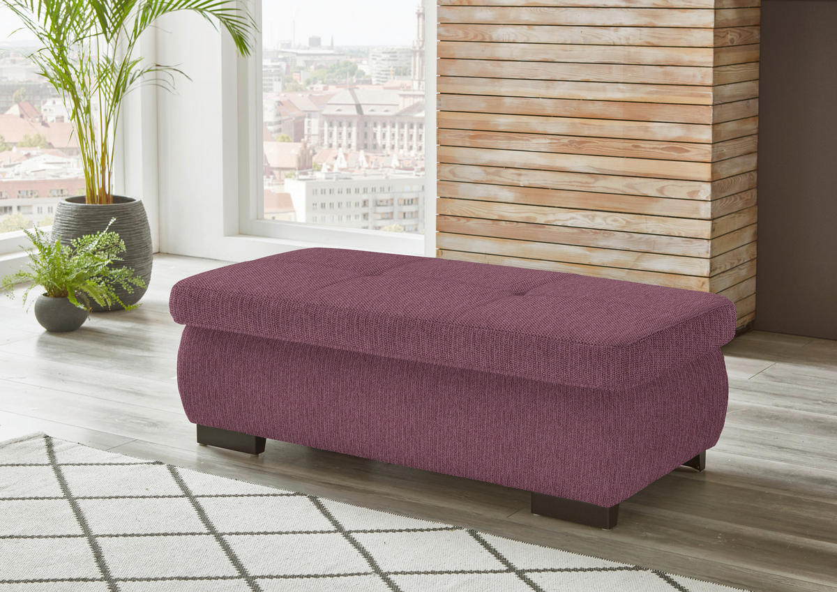 ECKSOFA in Flachgewebe Bordeaux  297/174 cm  - Bordeaux/Schwarz, Design, Textil/Metall (297/174cm) - Beldomo Style