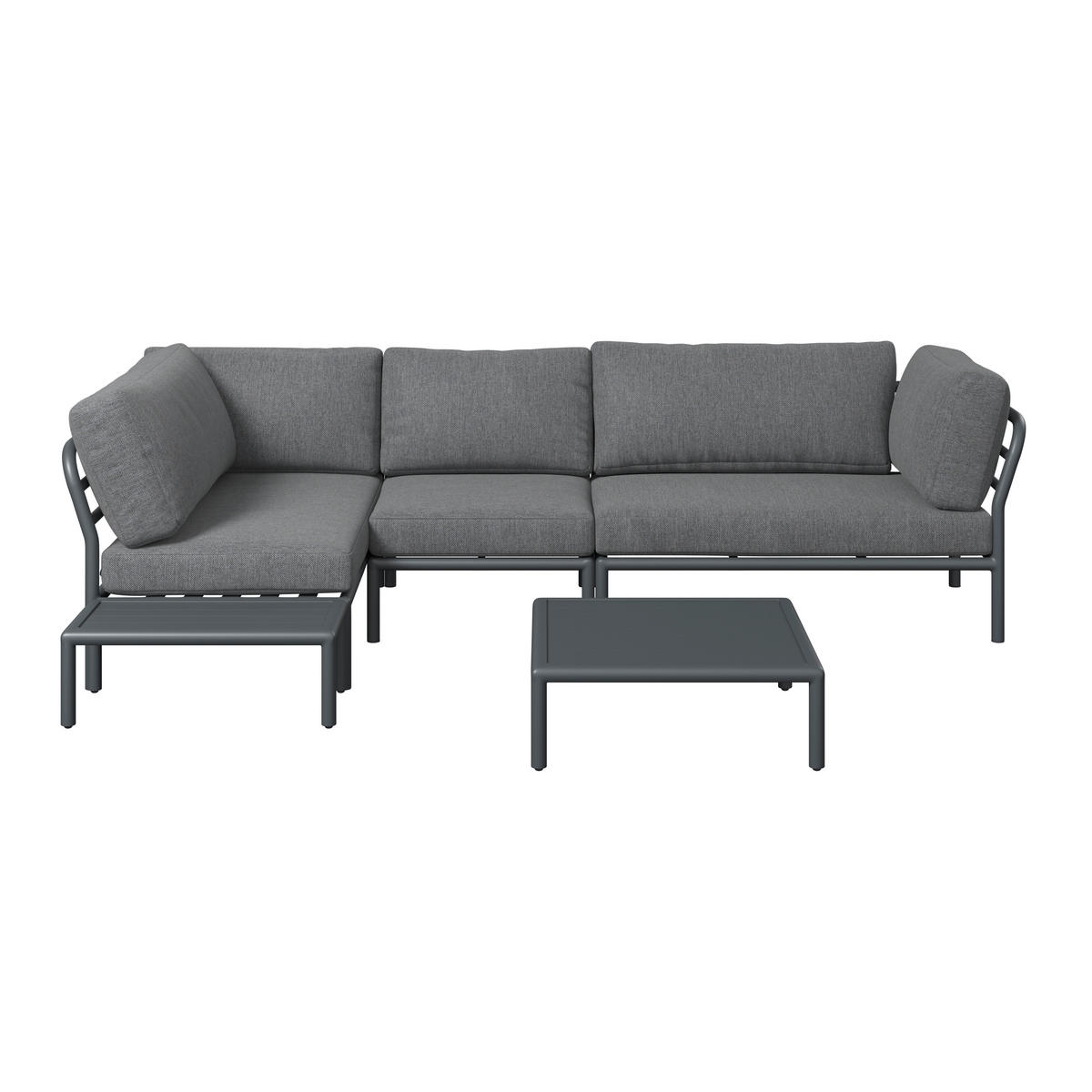 LOUNGEGARNITUR 169/289 cm Aluminium  - Dunkelgrau/Anthrazit, Design, Textil/Metall (169/289cm) - Amatio