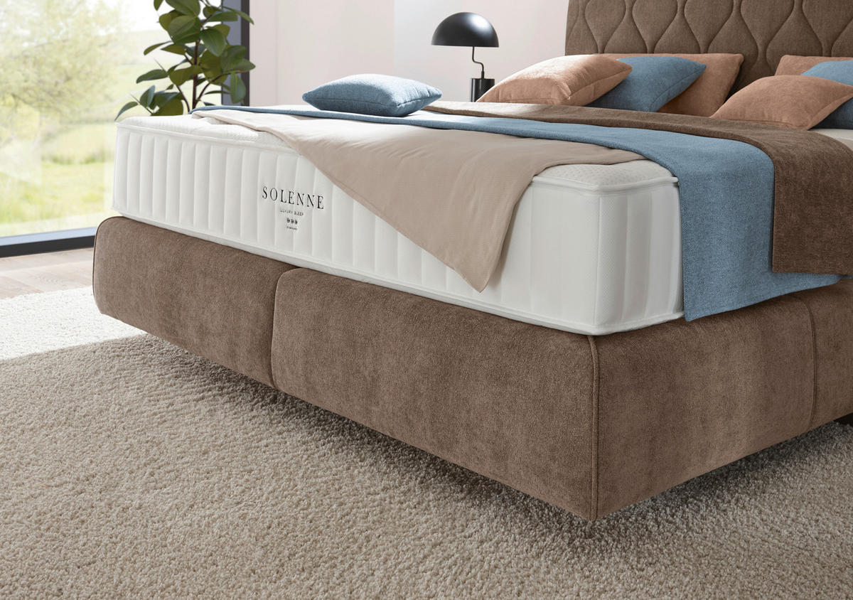 BOXSPRINGBETT 180/200 cm  in Braun  - Schwarz/Braun, Design, Kunststoff/Textil (180/200cm) - Johann Jakob