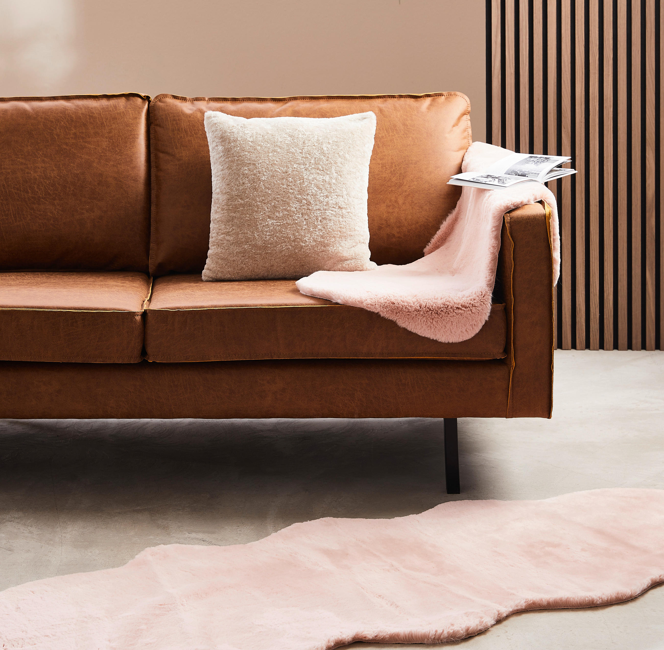 KUNSTFELL 60/180 cm Rosa  - Rosa, Basics, Textil/Fell (60/180cm) - Ambia Home