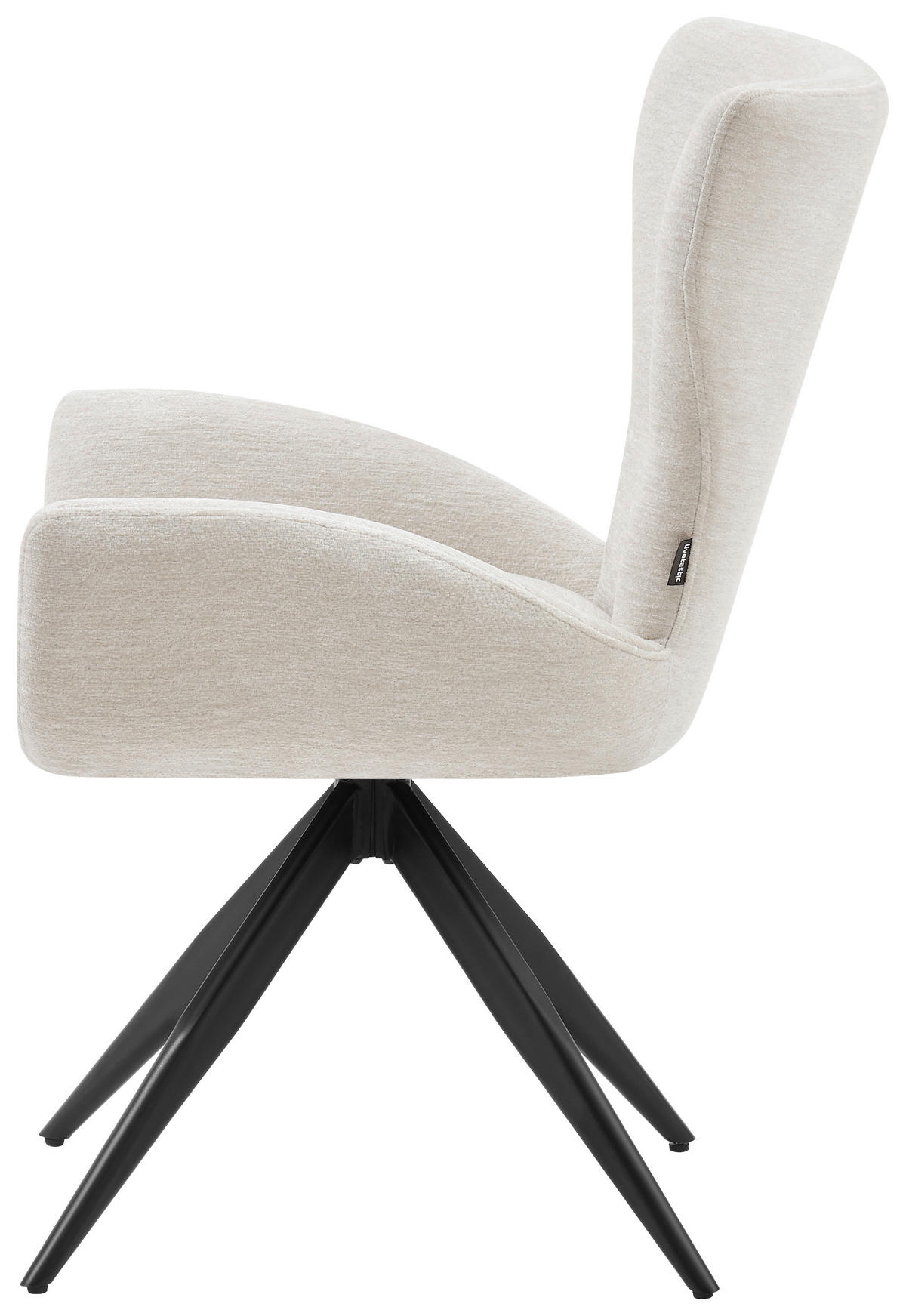 ARMLEHNSTUHL  Sitzfläche 360° drehbar Chenille  Schwarz, Beige  - Beige/Schwarz, MODERN, Holz/Textil (58/89/62,5cm) - Livetastic
