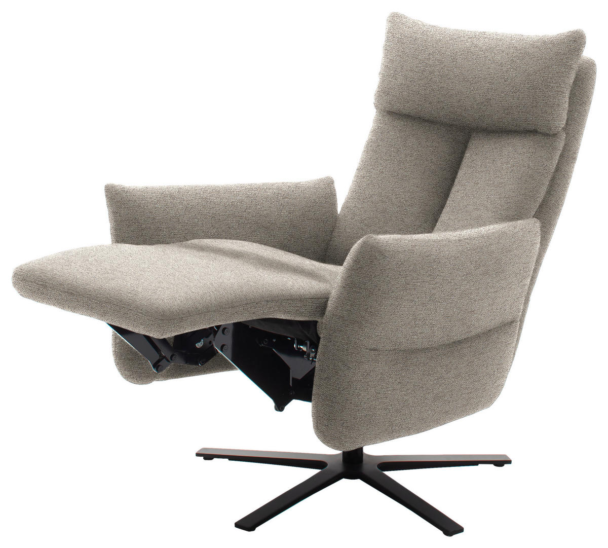 FERNSEHSESSEL in Chenille Beige  - Beige/Schwarz, Design, Textil/Metall (74/115/85cm) - Schöner Wohnen