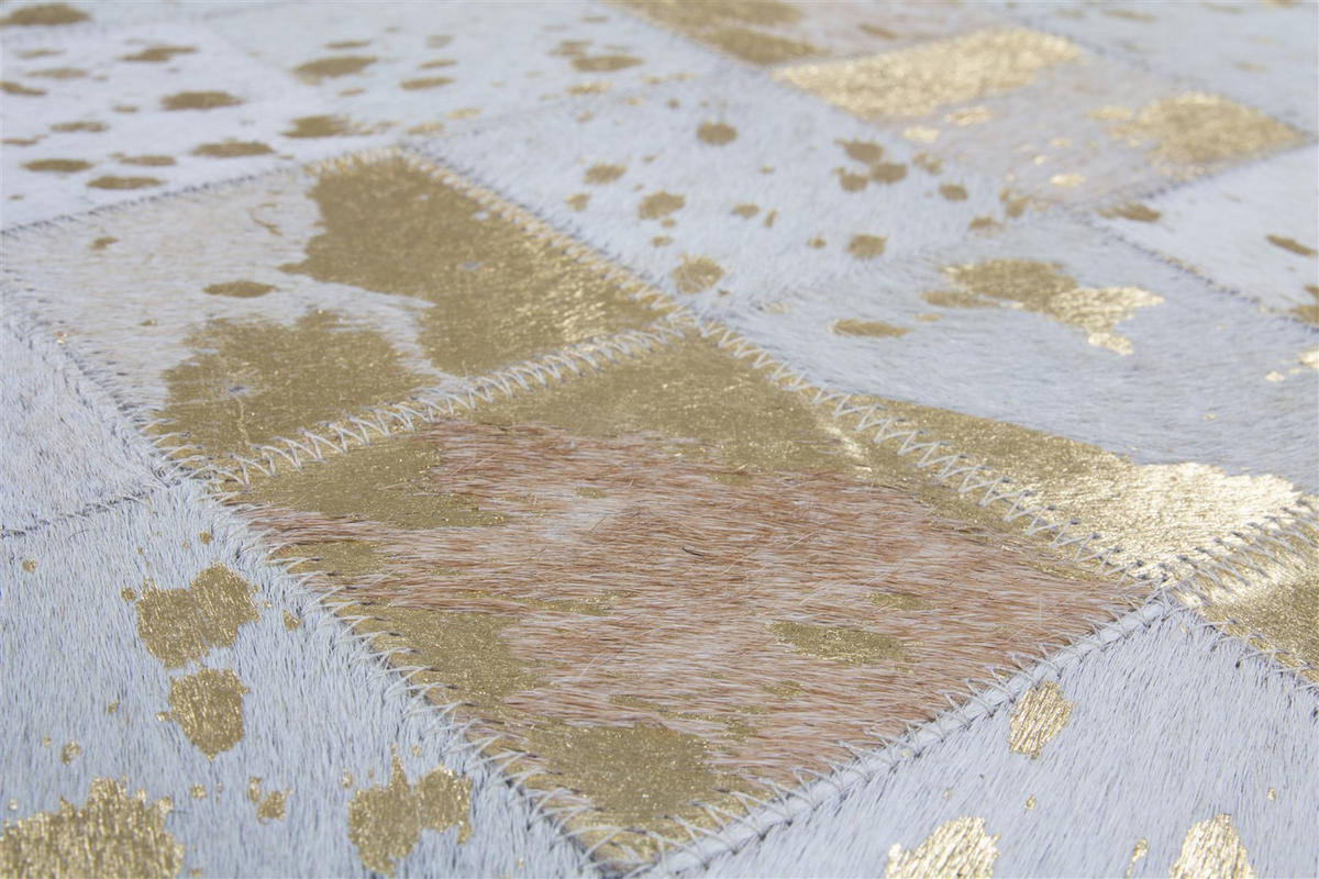 POUF 45/45/45 cm  - Goldfarben/Creme, Design, Textil (45/45/45cm) - Kayoom