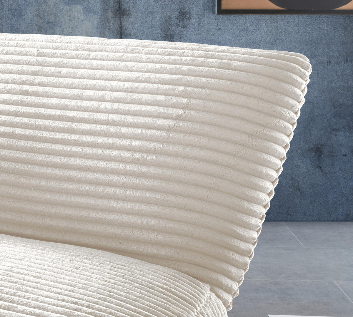 XXL-SESSEL in Cord Weiss  - Weiss/Schwarz, Trend, Textil/Metall (95/77/94cm) - Livetastic