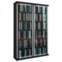 CD-HYLLA 60/92/18 cm  - svart, Klassisk, trämaterial/glas (60/92/18cm) - MID.YOU