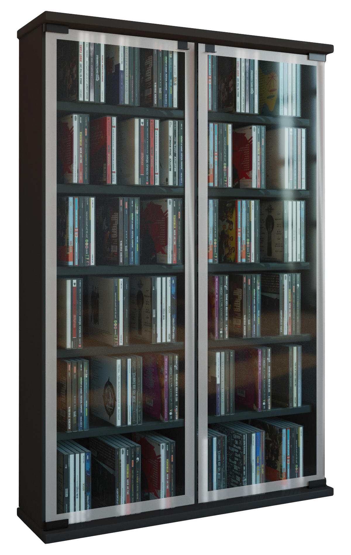 CD-HYLLA 60/92/18 cm  - svart, Klassisk, trämaterial/glas (60/92/18cm) - MID.YOU