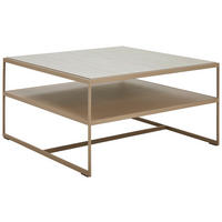 COUCHTISCH 80/80/42 cm quadratisch Creme, Beige  - Hellbraun/Beige, Design, Stein/Metall (80/80/42cm) - Johann Jakob