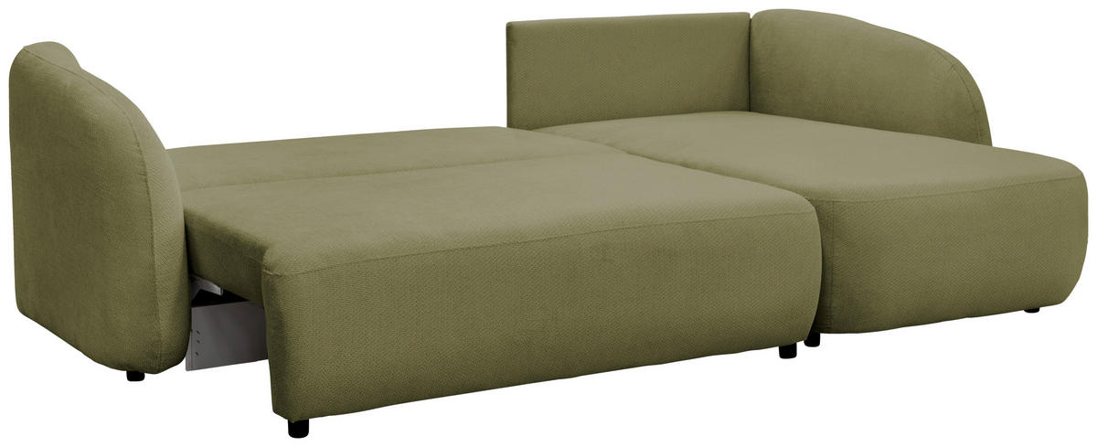 ECKSOFA PORTO Olivgrün  - Schwarz/Olivgrün, Design, Textil (270/154cm) - MID.YOU