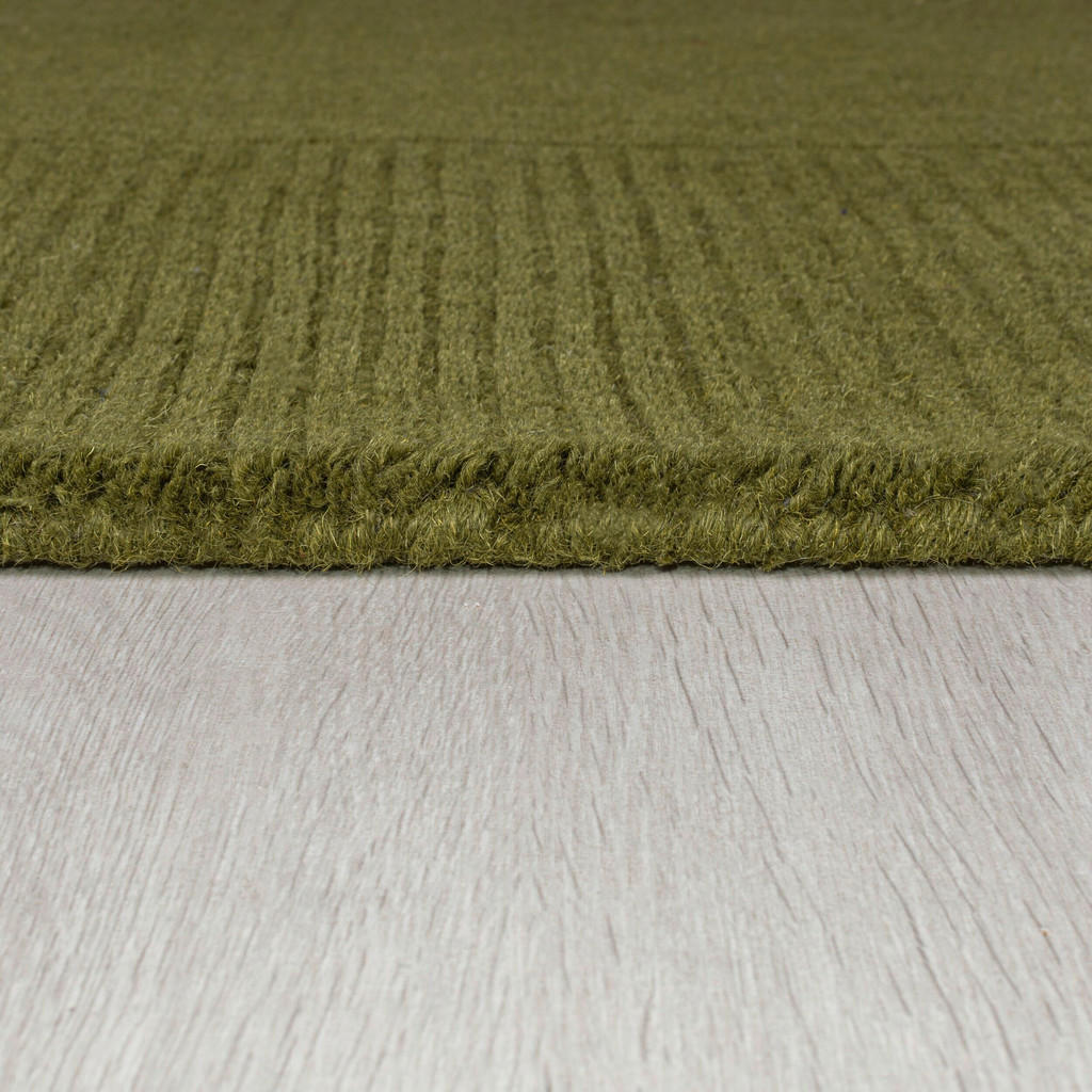 Thumbnail - Xora Handwebteppich Flair Rugs, Olivgrün, Textil, Uni, rechteckig, 120x170 cm, Reach, AZO-frei, Handmade in India, für F...