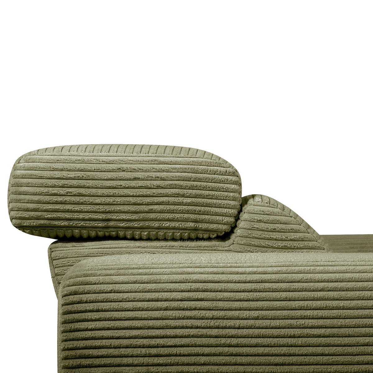 ECKSOFA RENO Grün Cord Relaxfunktion, Kopfteilverstellung  - Schwarz/Grün, Design, Kunststoff/Textil (248/184cm) - Livetastic