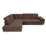 ECKSOFA Dunkelbraun Chenille  - Chromfarben/Dunkelbraun, Design, Textil (242/313cm) - Xora
