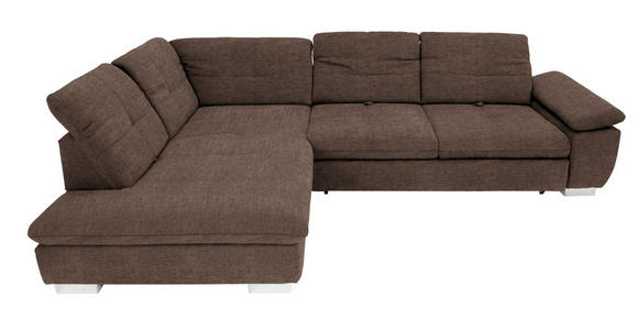 ECKSOFA Dunkelbraun Chenille  - Chromfarben/Dunkelbraun, Design, Textil (242/313cm) - Xora