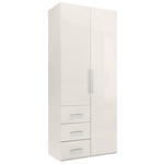 KLEIDERSCHRANK 98/219/59 cm,  in Kaschmir, 2-türig  - Kaschmir/Alufarben, KONVENTIONELL, Holzwerkstoff/Metall (98/219/59cm) - Carryhome