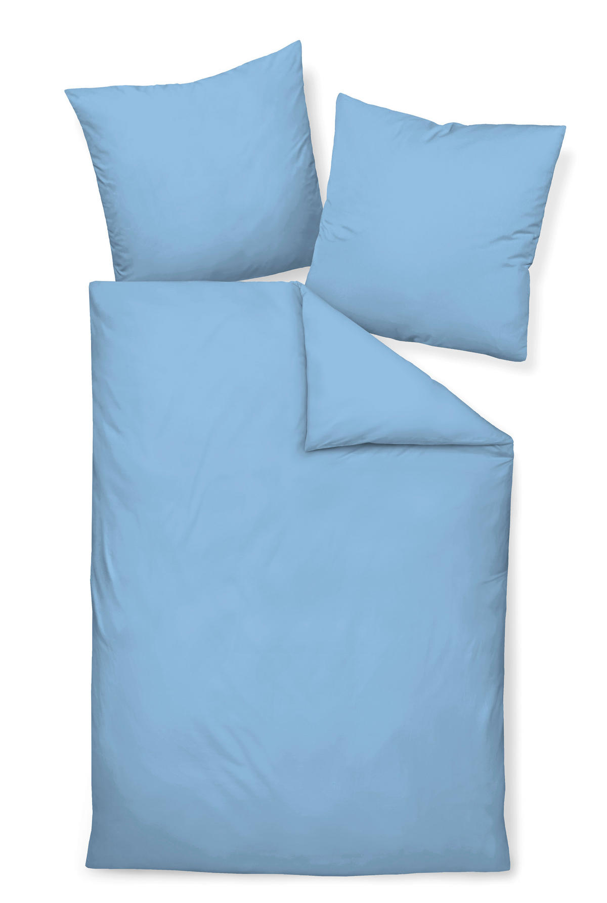 BETTWÄSCHE Giacomo Makosatin 155/220 cm  - Hellblau, Basics, Textil (155/220cm) - Janine