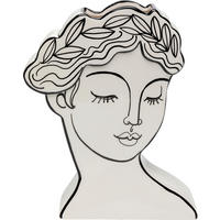 VASE 26 cm  - Weiß Hochglanz/Schwarz, KONVENTIONELL, Keramik (20/25/7cm) - Kare-Design