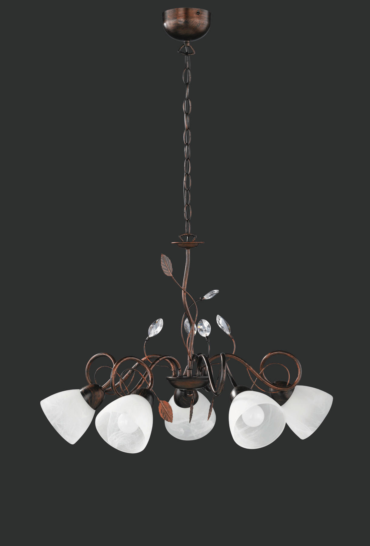 TAKKRONA TRADITIO 70/150 cm  - vit/brun, Klassisk, metall/glas (70/150cm) - Trio Leuchten