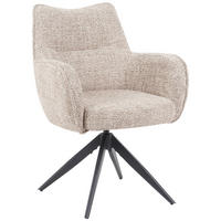 ARMLEHNSTUHL  in Chenille  - Graubraun/Schwarz, MODERN, Textil/Metall (63/88/63cm) - Livetastic