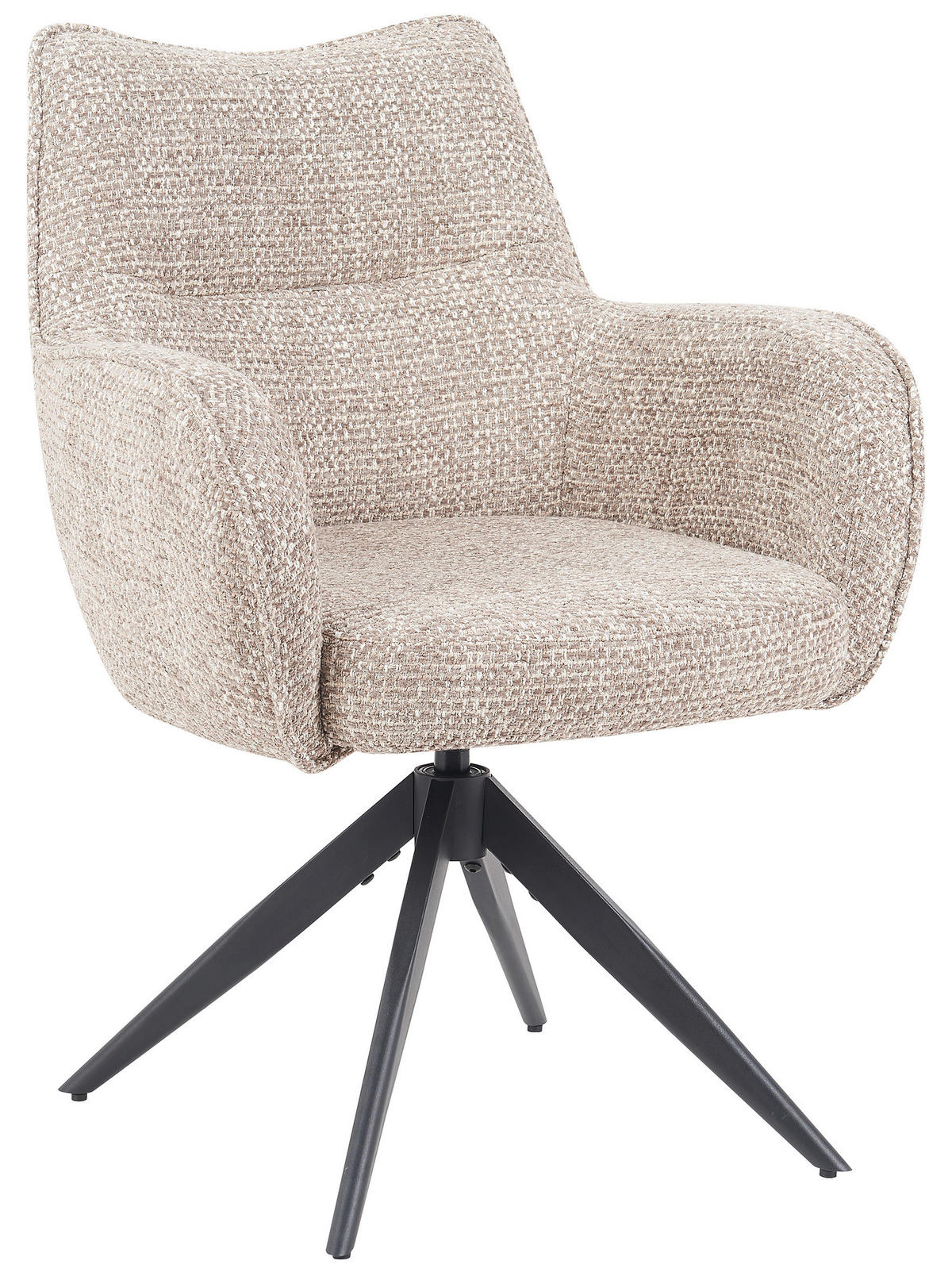 ARMLEHNSTUHL  in Chenille  - Graubraun/Schwarz, MODERN, Textil/Metall (63/88/63cm) - Livetastic