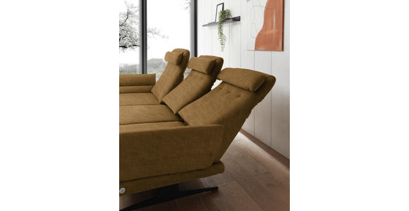 ECKSOFA  in Flachgewebe Goldfarben  176-217/279-327 cm  - Goldfarben/Schwarz, Design, Textil/Metall (176-217/279-327cm) - Dieter Knoll