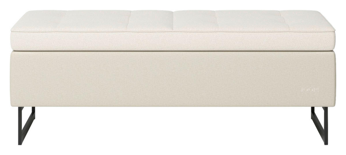 HOCKERBANK 143/54/51 cm   - Beige/Schwarz, Design, Textil/Metall (143/54/51cm) - Joop!