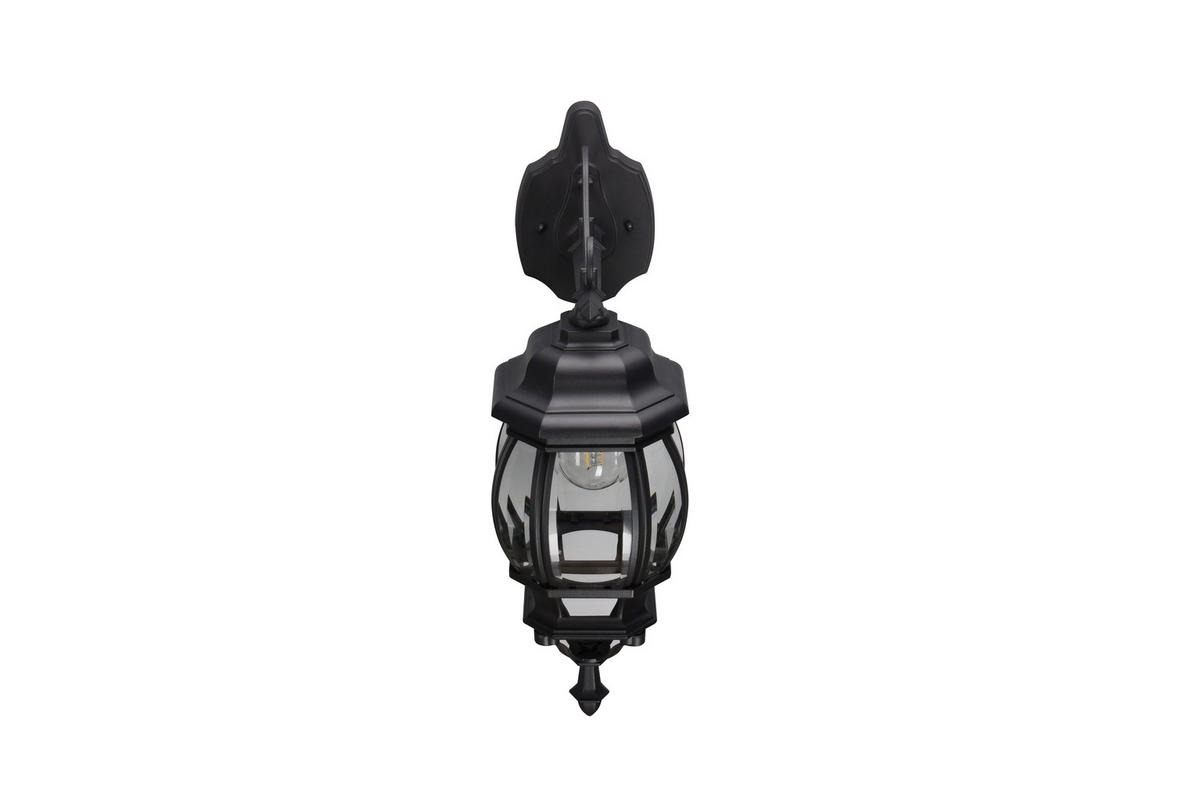 VÄGGLAMPA FÖR UTOMHUS - klar/svart, Klassisk, metall/glas (18/24,5/49,5cm) - Trio Leuchten