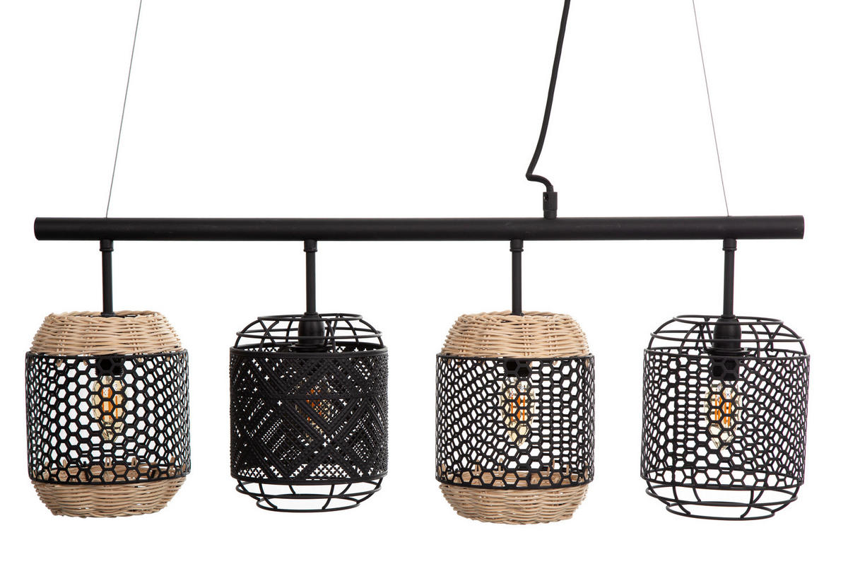 HÄNGELEUCHTE 74/15/150 cm  - Schwarz, Design, Metall (74/15/150cm) - Globo